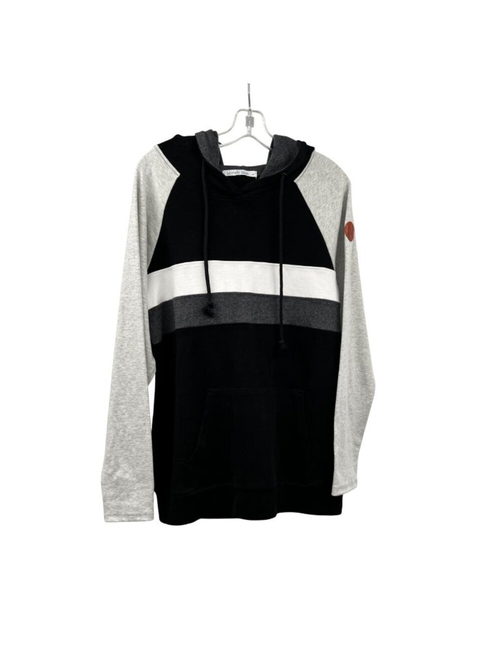 Michelle Mae Pullover Hoodie Black/Multi Long Sleeve Womens Large